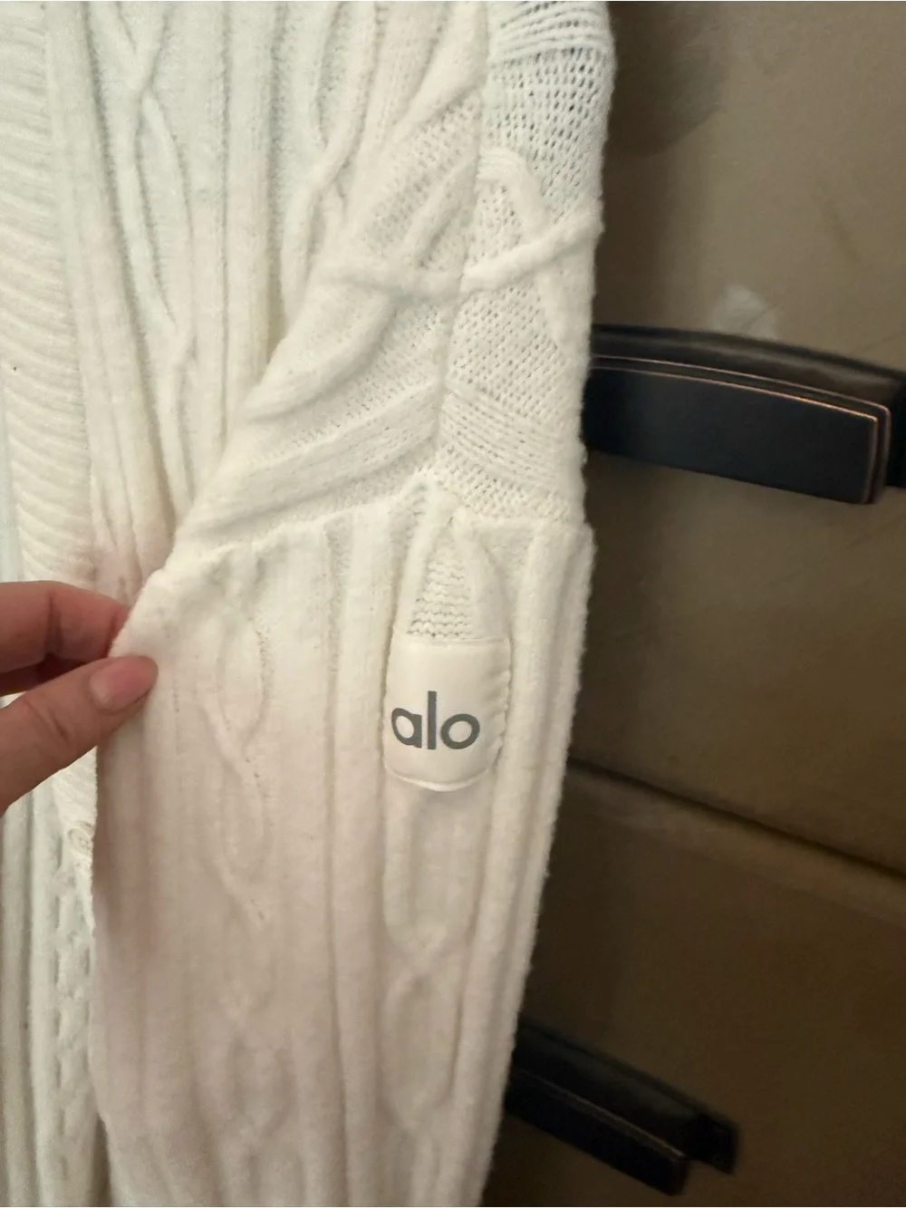 ALO Cable knit winter bliss cardigan - ivory - worn once